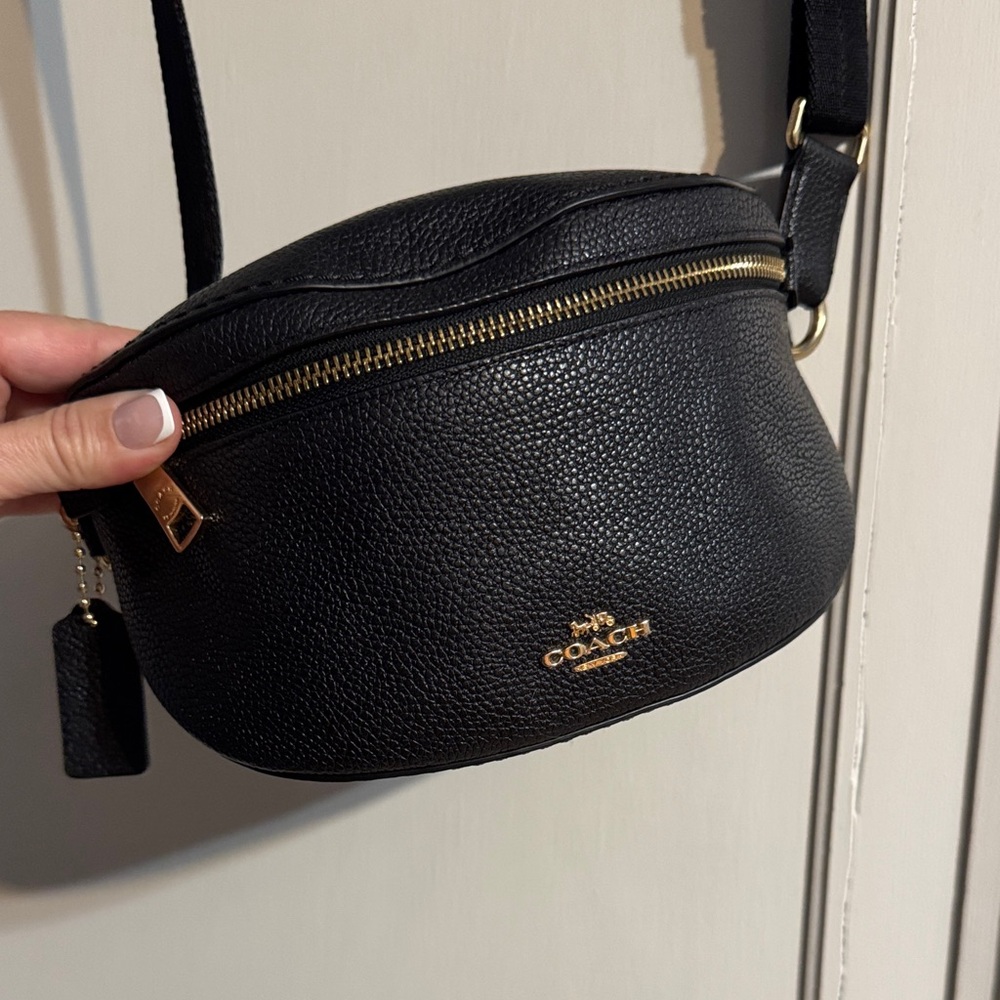 Coach Pebbled Black Crossbody Bag